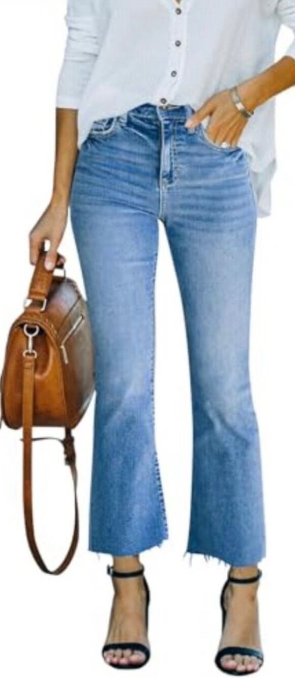 Harper Heritage High Rise Kick Crop Size 27 Raw Hem
